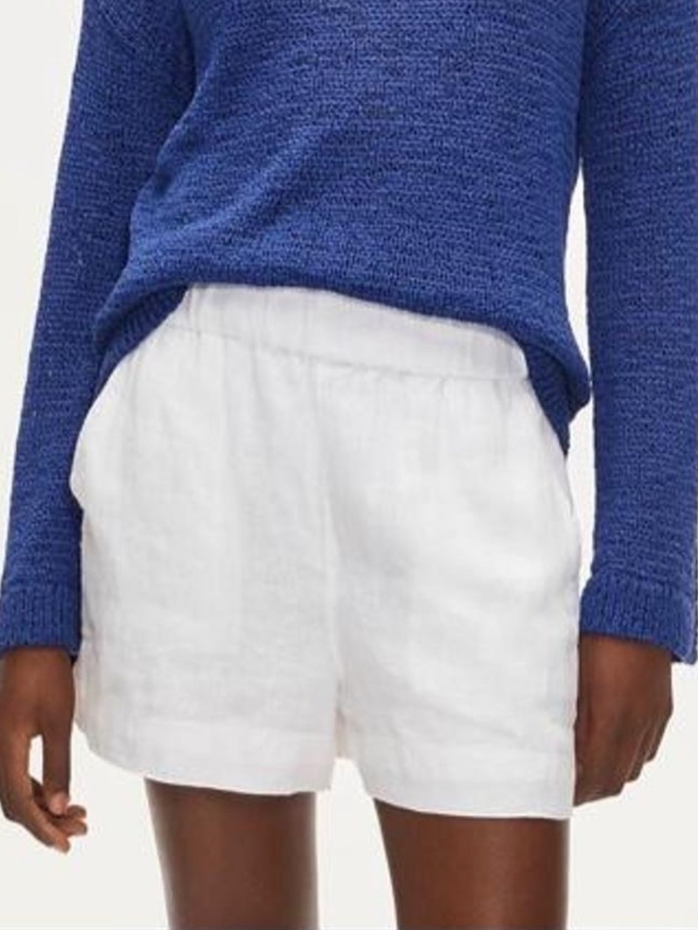 J. Crew St. Tropez White Linen Elastic-Waist Women’s Shorts